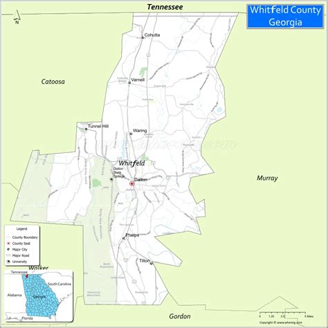 Map of Whitfield County, Georgia - Thong Thai Real