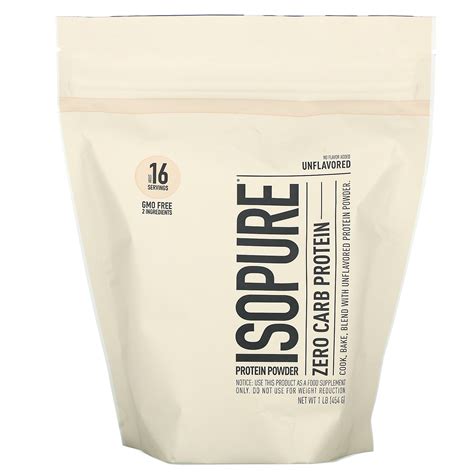 Isopure, Isopure Protein Powder, Zero Carb Protein, Unflavored, 1 lb ...