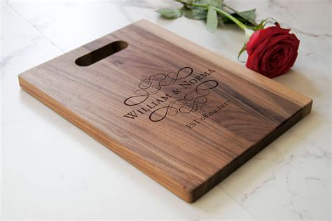 Personalized Cutting Board with handle, Engraved cutting board, housewarming gifts, wedding gift ...