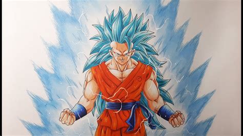 Drawing Goku Super Saiyan Blue 3 - YouTube