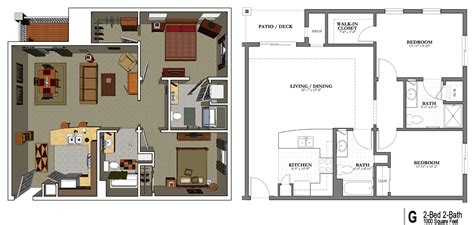 1000 Sq Ft Apartment Floor Plans - floorplans.click