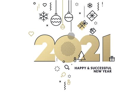 Happy New Year 2021 Greeting Card 1313981 Vector Art at Vecteezy