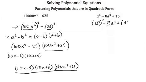 Solving Polynomial Equations - YouTube