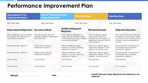 Program Improvement Plan Template