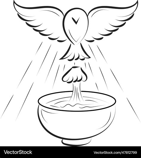 Baptism symbol sacraments of catholic church Vector Image