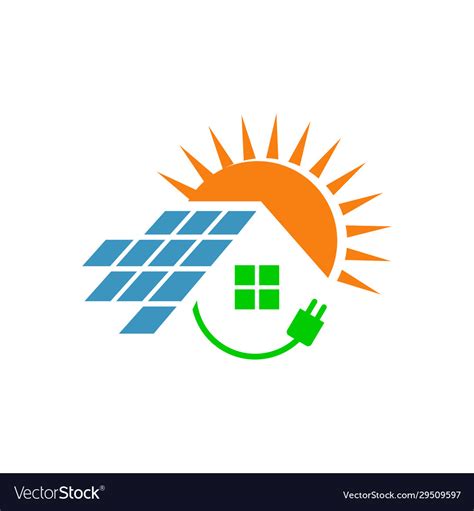 Sun and roof design template solar power logo icon