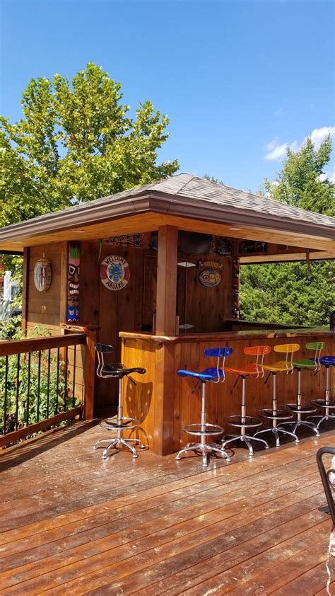 Our Pool Cabana / Tiki bar | Backyard bar, Outdoor tiki bar, Outdoor patio bar