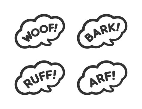 Dog bark animal sound effect text in a speech bubble balloon clipart ...