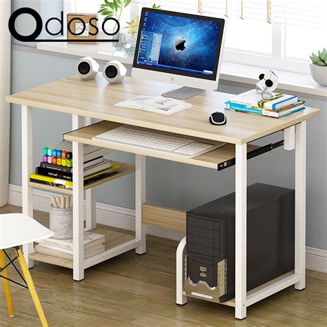 ODOSO N26 Multifunction Computer Desk Wood PC Table Study Table For ...