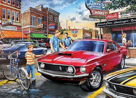 Puzzle - Dave's Diner - 1000 Piece Mustang Jigsaw Puzzle - StangStuff