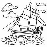 Sail Boat Or ship coloring Pages Pirate sailing On Sea  sketch template