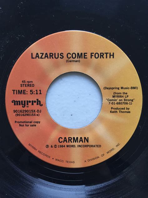 Carmen Grillo - Lazarus Come Forth (Vinyl) | Discogs