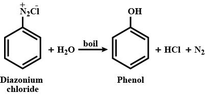 How will you convert the following:Benzene diazonium chloride to phenol