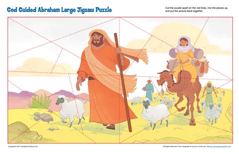 God Guided Abraham Large Jigsaw Puzzle | Bible crafts sunday school ...