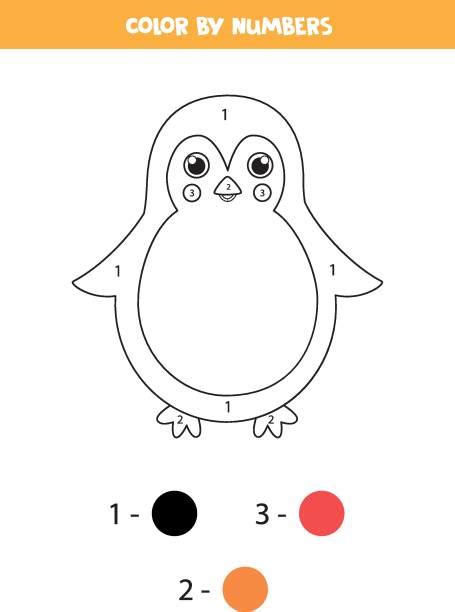 Penguin Color By Number Drawing Stock Photos, Pictures & Royalty-Free ...