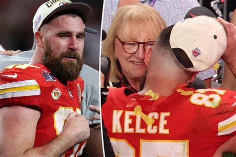 Emotional Travis Kelce celebrates Chiefs’ Super Bowl 2024 win with mom ...