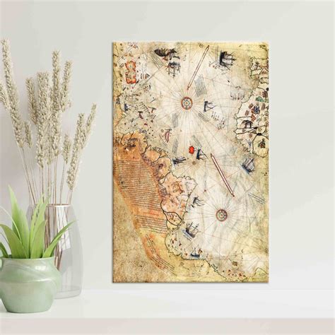 Piri Reis Map Antique Map Poster Piri Reis Art Vintage Map - Etsy