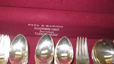 Reed & Barton Silver Plated Flatware w/ Utensil Set in Silverware Chest ...