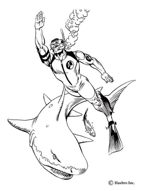 Here a coloring page of Action Man and the deep sea attack. Discover ...