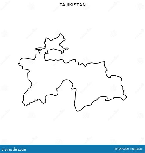 Outline Map of Tajikistan Vector Design Template. Editable Stroke Stock ...