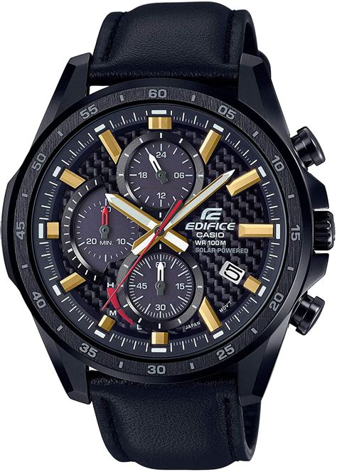 Casio EQS-900CL-1AVCR Edifice Men's Solar-Powered Black Strap ...