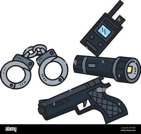 Police Officer Equipment Cartoon Colored Clipart Stock Vector Image & Art - Alamy