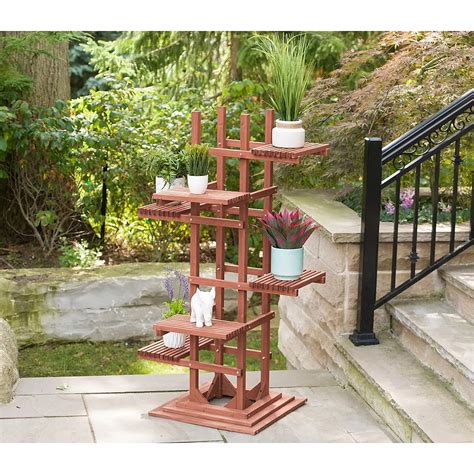 Leisure Season 6-Tier Wooden Pedestal Plant Stand | The Home Depot Canada