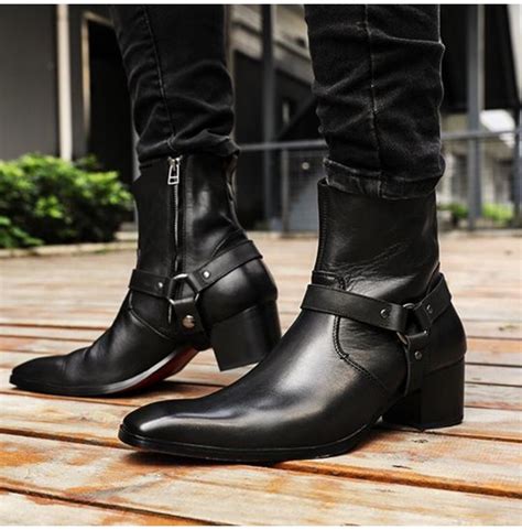 Handmade Mens Black Leather Ankle Boots, Men Ankle | RebelsMarket