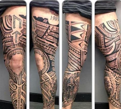 30 Tribal Thigh Tattoos for Men [2023 Inspiration Guide]