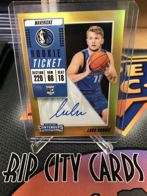 Rookie of the Year? Luka Doncic Contenders Gold Rookie Ticket 6/10 ! : r/basketballcards