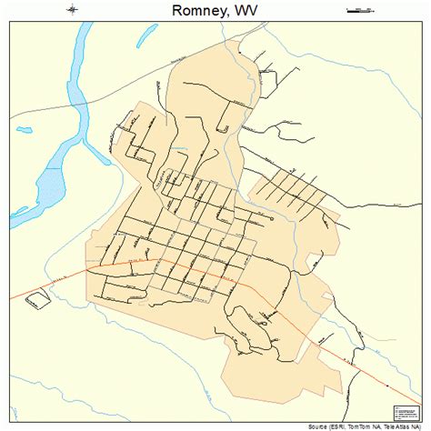 Romney West Virginia Street Map 5470084