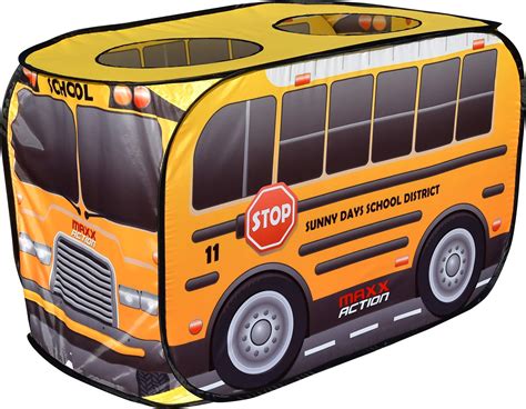 Sunny Days Entertainment Pop Up School Bus – Indoor Playhouse for Kids | Yellow