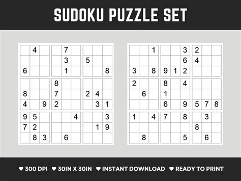 30 Sudoku Puzzle Set with Solutions Graphic by DesignScape Arts · Creative Fabrica