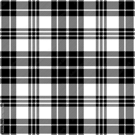 Black and white tartan plaid pattern. Flannel textile pattern ...