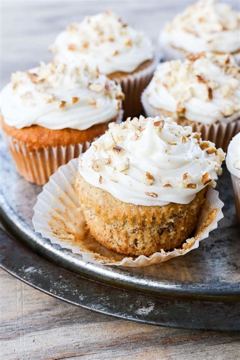 Banana Nut Muffins with Cream Cheese Frosting - Little Glass Jar