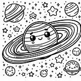 Coloring Page Fun Saturn Color For Kids sketch template