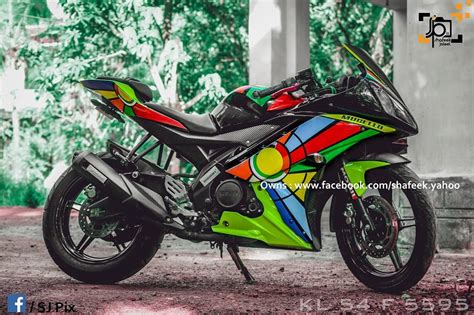 Yamaha R15 V2 Modified in Kerala- Abstract Stickers – ModifiedX