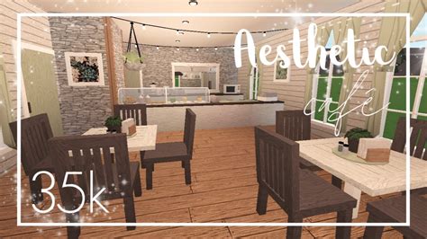 Aesthetic Cafe || 35k || Bloxburg Speed Build - YouTube