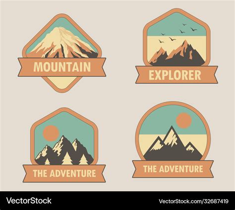 Logo landscape mountain Royalty Free Vector Image