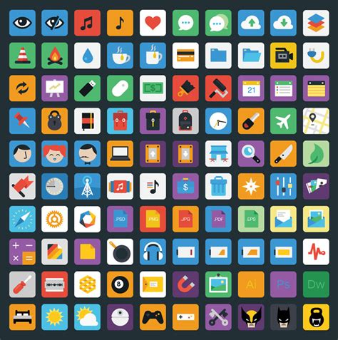 10 awesome free flat icons packs