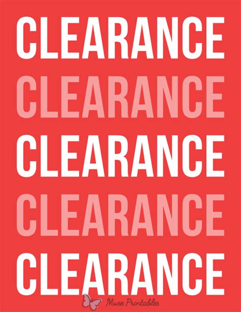 Printable Clearance Sign