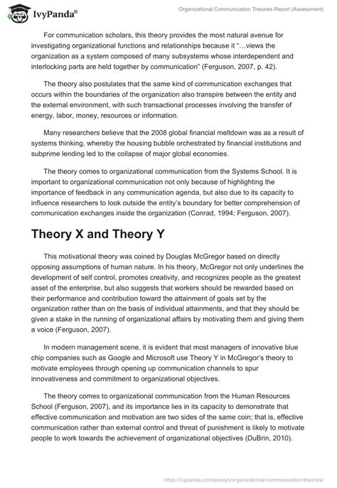 Organizational Communication Theories - 1500 Words | Assessment Example