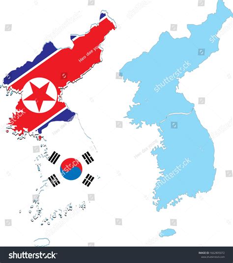 Map Divided Countries South Korea North Stock Vector (Royalty Free ...