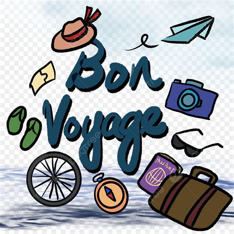 Carte De Bon Voyage En Style Cartoon PNG , Bon Voyage, Carte De Voeux ...