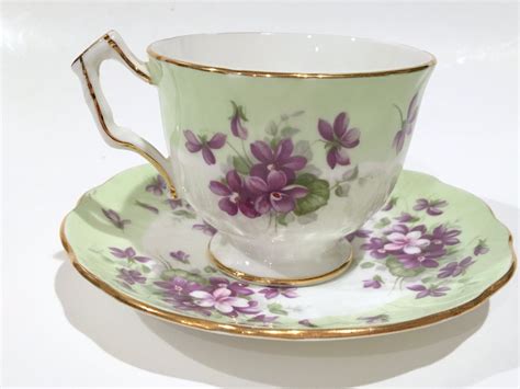 Aynsley Tea Cup and Saucer, Violet Cup, Tea Set, Antique Tea Cups, Tea ...