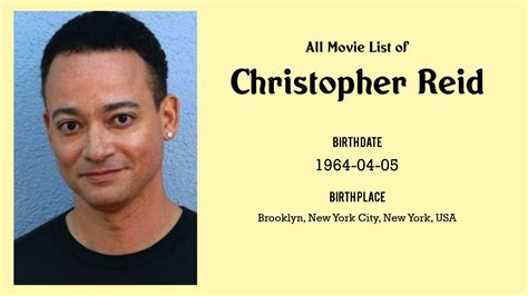 Christopher Reid Movies list Christopher Reid| Filmography of Christopher Reid - YouTube