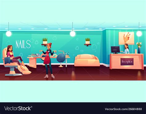 Woman visiting nail salon cartoon Royalty Free Vector Image