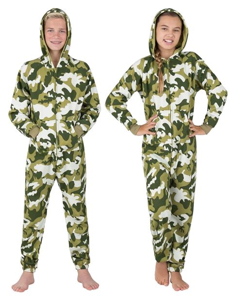 Footed Pajamas - Footed Pajamas - CamoForce Olive Kids Footless Hoodie Onesie - Walmart.com ...