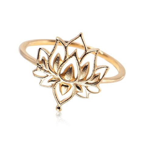 Gold Lotus Ring Gold Flower Ring Lotus Fashion Ring - Etsy