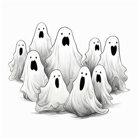 Premium AI Image | Simple Halloween Ghost Drawing for a Halloween Blog Post